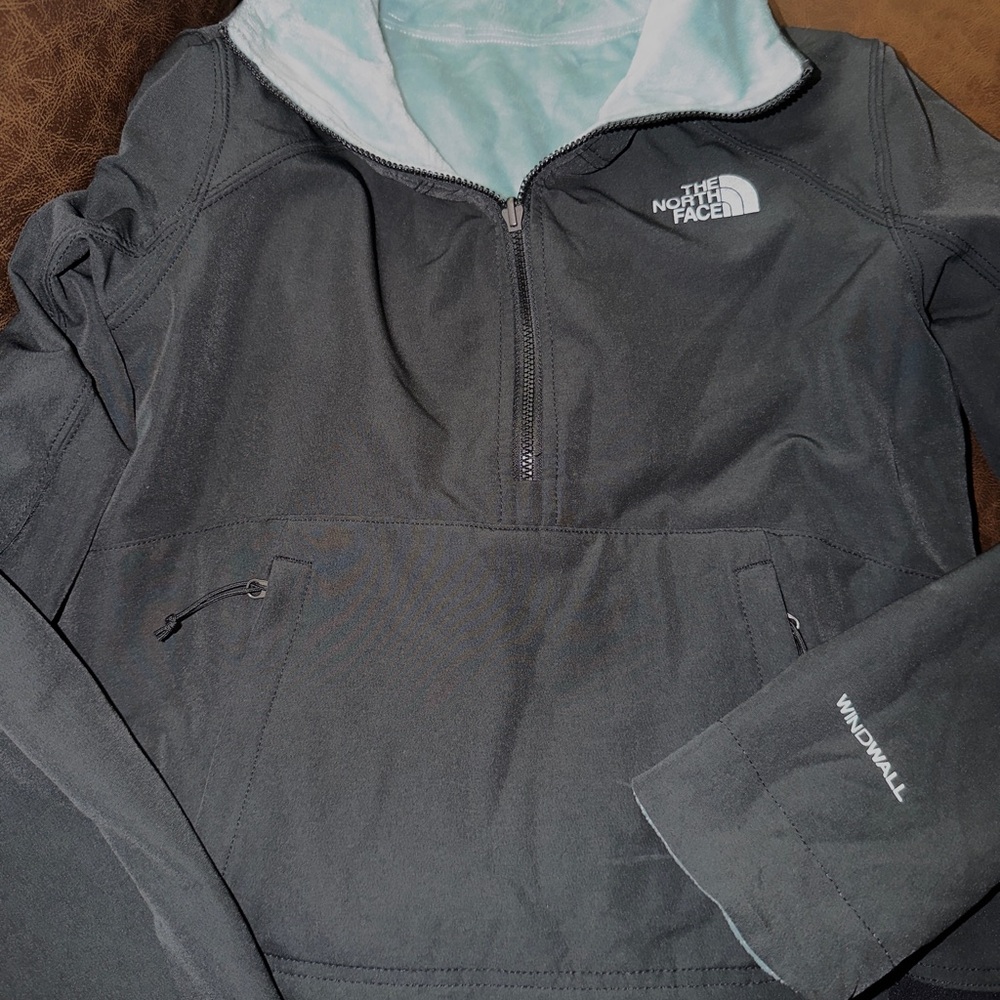 The North Face Black Jacket with Light Blue Lining